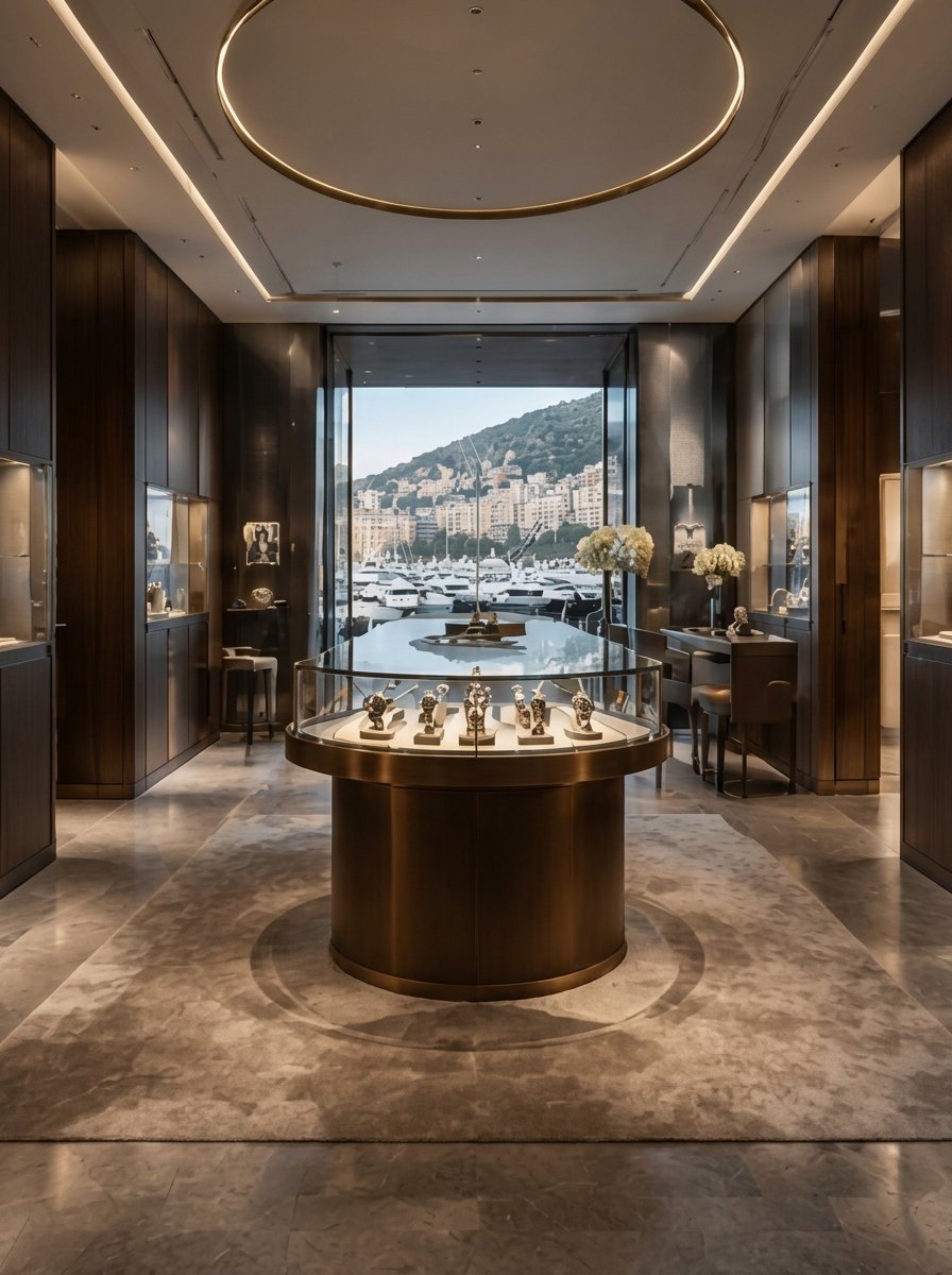 Boutique horlogère, intérieur à Monaco