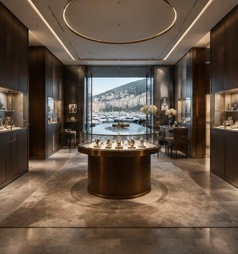 Boutique horlogère, intérieur à Monaco